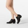 imageAthlefit Womens Chunky Low Heel Ankle Boots Classic Pointed Toe Side Zipper BootiesBlack