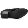 imageAthlefit Womens Chunky Low Heel Ankle Boots Classic Pointed Toe Side Zipper BootiesBlack Suede
