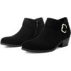 imageAthlefit Womens Chunky Low Heel Ankle Boots Classic Pointed Toe Side Zipper BootiesBlack Suede