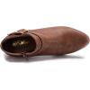 imageAthlefit Womens Chunky Low Heel Ankle Boots Classic Pointed Toe Side Zipper BootiesBrown