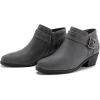 imageAthlefit Womens Chunky Low Heel Ankle Boots Classic Pointed Toe Side Zipper BootiesGrey