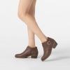 imageAthlefit Womens Chunky Low Heel Ankle Boots Classic Pointed Toe Side Zipper BootiesTaupe