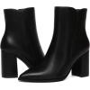 imageAthlefit Womens Heeled Ankle Boots Fashion Pointed Toe Chunky Block Heel Side Zipper Short BootiesBlack Pu