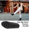 imageAthlefit Womens Wedge Ankle Boots Comfort SlipOn Waterproof Leather Platform BootiesBlack