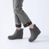 imageAthlefit Womens Wedge Ankle Boots Comfort SlipOn Waterproof Leather Platform BootiesGrey