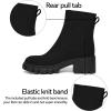 imageAthlefit Womens Chelsea Boots Fashion Slip on Platform Ankle Boots Lug Sole Chunky Booties02black
