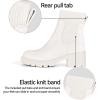 imageAthlefit Womens Chelsea Boots Fashion Slip on Platform Ankle Boots Lug Sole Chunky BootiesCream