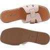 imageAthlefit Womens Flat Sandals Dressy Summer Square Open Toe Slip On Leather Slide SandalsNude