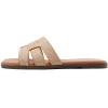 imageAthlefit Womens Flat Sandals Dressy Summer Square Open Toe Slip On Leather Slide SandalsRaffia