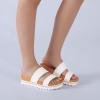 imageAthlefit Womens Summer Two Strap Platform Slide Sandals Comfortable Beach Arch Support Footbed Sandals for WomenWhite 01