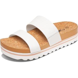 imageAthlefit Womens Summer Two Strap Platform Slide Sandals Comfortable Beach Arch Support Footbed Sandals for WomenWhite 01