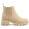 imageAthlefit Girls Ankle Boots Kids Comfortable Slip on Lug Sole Chelsea Booties for Toddler Little Kid Big KidsApricot