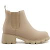imageAthlefit Girls Ankle Boots Kids Comfortable Slip on Lug Sole Chelsea Booties for Toddler Little Kid Big KidsNude