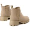 imageAthlefit Girls Ankle Boots Kids Comfortable Slip on Lug Sole Chelsea Booties for Toddler Little Kid Big KidsNude