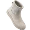 imageAthlefit Womens Chelsea Ankle Boots Comfortable Winter Short Leather Boots Fashion Slip On Elastic Sock Booties Wide WidthBeige