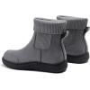 imageAthlefit Womens Chelsea Ankle Boots Comfortable Winter Short Leather Boots Fashion Slip On Elastic Sock Booties Wide WidthGrey