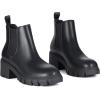 imageAthlefit Womens Chelsea Boots Fashion Lug Sole Chunky Heel Slip on Elastic Ankle BootiesBlack