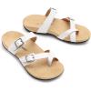imageAthlefit Orthopedic Sandals for Women Wide Width Adjustable Comfort Orthotic Flip Flops with Arch SupportWhite