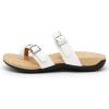 imageAthlefit Orthopedic Sandals for Women Wide Width Adjustable Comfort Orthotic Flip Flops with Arch SupportWhite