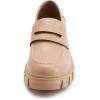 imageAthlefit Womens Platform Chunky Loafers Comfortable Slip on Lug Sole Business Loafer Shoes01 Apricot