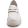 imageAthlefit Womens Platform Chunky Loafers Comfortable Slip on Lug Sole Business Loafer Shoes01 White