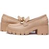 imageAthlefit Womens Platform Chunky Loafers Comfortable Slip on Lug Sole Business Loafer ShoesApricot