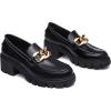 imageAthlefit Womens Platform Chunky Loafers Comfortable Slip on Lug Sole Business Loafer ShoesBlack