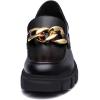 imageAthlefit Womens Platform Chunky Loafers Comfortable Slip on Lug Sole Business Loafer ShoesBlack