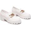 imageAthlefit Womens Platform Chunky Loafers Comfortable Slip on Lug Sole Business Loafer ShoesWhite