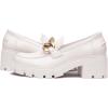 imageAthlefit Womens Platform Chunky Loafers Comfortable Slip on Lug Sole Business Loafer ShoesWhite