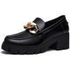 imageAthlefit Womens Platform Chunky Loafers Comfortable Slip on Lug Sole Business Loafer ShoesBlack