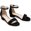 imageAthlefit Girls Sandals Open Toe Ankle Strap Low Heels Girl Dress Shoes For Toddler Little Big KidBlack