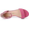 imageAthlefit Girls Sandals Open Toe Ankle Strap Low Heels Girl Dress Shoes For Toddler Little Big KidNubuck Fuchsia