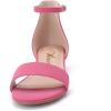 imageAthlefit Girls Sandals Open Toe Ankle Strap Low Heels Girl Dress Shoes For Toddler Little Big KidNubuck Fuchsia