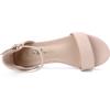 imageAthlefit Girls Sandals Open Toe Ankle Strap Low Heels Girl Dress Shoes For Toddler Little Big KidNubuck Nude