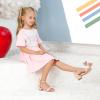 imageAthlefit Girls Sandals Open Toe Ankle Strap Low Heels Girl Dress Shoes For Toddler Little Big KidNude
