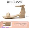 imageAthlefit Girls Sandals Open Toe Ankle Strap Low Heels Girl Dress Shoes For Toddler Little Big KidNude