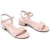 imageAthlefit Girls Sandals Open Toe Ankle Strap Low Heels Girl Dress Shoes For Toddler Little Big KidNude Nubuck