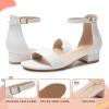 imageAthlefit Girls Sandals Open Toe Ankle Strap Low Heels Girl Dress Shoes For Toddler Little Big KidWhite