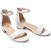 imageAthlefit Girls Sandals Open Toe Ankle Strap Low Heels Girl Dress Shoes For Toddler Little Big KidWhite