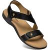 imageAthlefit Womens Comfortable Orthopedic Sandals with Arch Support Adjustable Walking Casual Orthotic SandalsBlack