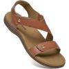 imageAthlefit Womens Comfortable Orthopedic Sandals with Arch Support Adjustable Walking Casual Orthotic SandalsBrown