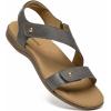 imageAthlefit Womens Comfortable Orthopedic Sandals with Arch Support Adjustable Walking Casual Orthotic SandalsGrey