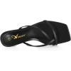 imageAthlefit Womens Strappy Kitten Heels Flip Flops Square Open Toe Low Heels Fashion Party Dress Thong Heeled SandalsBlack