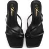 imageAthlefit Womens Strappy Kitten Heels Flip Flops Square Open Toe Low Heels Fashion Party Dress Thong Heeled SandalsBlack