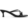 imageAthlefit Womens Strappy Kitten Heels Flip Flops Square Open Toe Low Heels Fashion Party Dress Thong Heeled SandalsBlack