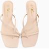imageAthlefit Womens Strappy Kitten Heels Flip Flops Square Open Toe Low Heels Fashion Party Dress Thong Heeled SandalsNude