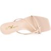 imageAthlefit Womens Strappy Kitten Heels Flip Flops Square Open Toe Low Heels Fashion Party Dress Thong Heeled SandalsNude
