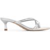 imageAthlefit Womens Strappy Kitten Heels Flip Flops Square Open Toe Low Heels Fashion Party Dress Thong Heeled SandalsSilver