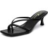 imageAthlefit Womens Strappy Kitten Heels Flip Flops Square Open Toe Low Heels Fashion Party Dress Thong Heeled SandalsBlack